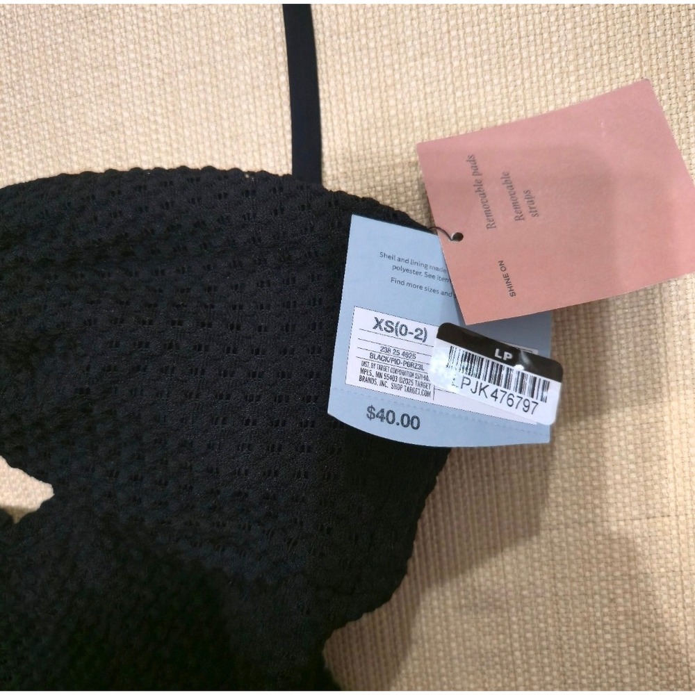 Shade‎ & Shore Womens Black Textured Cutout One Piece Swimsuit XS 238 25 4025 - Picture 2 of 11